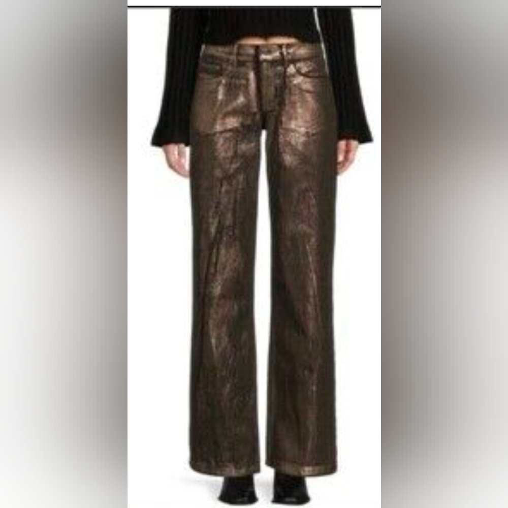 NWT- Gianni Bini Metallic Bronze High-Rise Pants - Picture 1 of 13